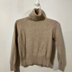 Lord & Taylor Tan Lambswool/Angora Rabbit Hair  Turtleneck Sweater; Size: S